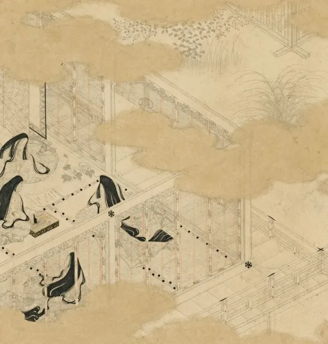 Framed Print : Albums of scenes from The Tale of Genji (Genji monogatari gajo), early 17th century Framed Print : Albums of scenes from The Tale of Genji (Genji monogatari gajo), early 17th century