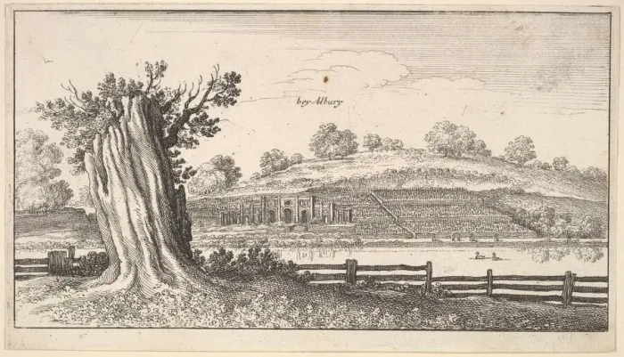 Framed Print : Albury with tree-stump in foreground, 1625-77. Creator: Wenceslaus Hollar Framed Print : Albury with tree-stump in foreground, 1625-77. Creator: Wenceslaus Hollar