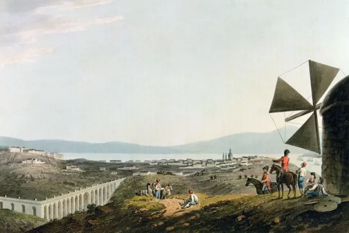 Framed Print : Alcantara Aqueduct in Lisbon, drawing, 1812 Framed Print : Alcantara Aqueduct in Lisbon, drawing, 1812