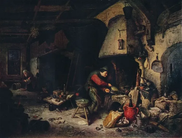 Framed Print : An Alchemist, 1661. Artist: Adriaen van Ostade Framed Print : An Alchemist, 1661. Artist: Adriaen van Ostade
