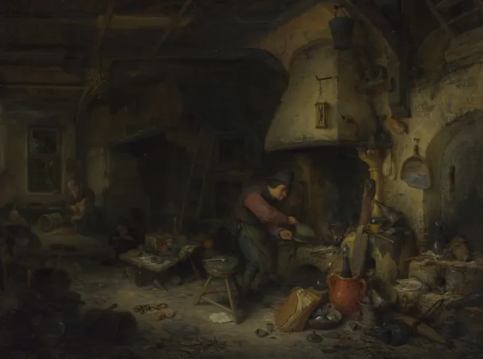 Framed Print : An Alchemist, 1661. Artist: Ostade, Adriaen Jansz, van (1610-1685) Framed Print : An Alchemist, 1661. Artist: Ostade, Adriaen Jansz, van (1610-1685)