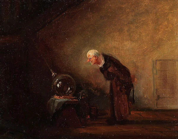 The Alchemist (Chemicus), End 1840s. Creator: Spitzweg, Carl (1808-1885)