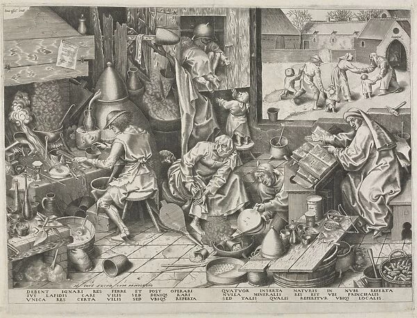 Alchemist. Creator: Philip Galle (Flemish, 1537-1612)