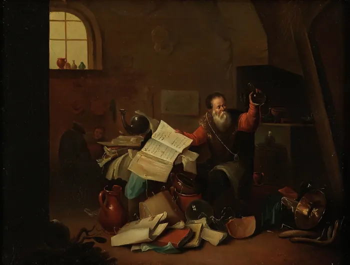 Framed Print : An alchemist in his laboratory, c1680s. Creator: Teniers, David, 1610-1690 (After) Framed Print : An alchemist in his laboratory, c1680s. Creator: Teniers, David, 1610-1690 (After)