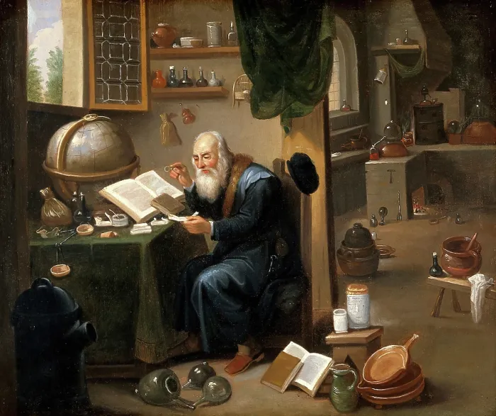 Framed Print : An alchemist in his laboratory, c1680s. Creator: Teniers, David, 1610-1690 (Follower of) Framed Print : An alchemist in his laboratory, c1680s. Creator: Teniers, David, 1610-1690 (Follower of)