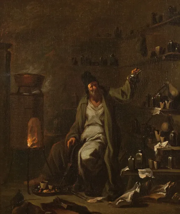 Framed Print : The Alchemist, late 17th-mid 18th century. Creator: Alessandro Magnasco Framed Print : The Alchemist, late 17th-mid 18th century. Creator: Alessandro Magnasco