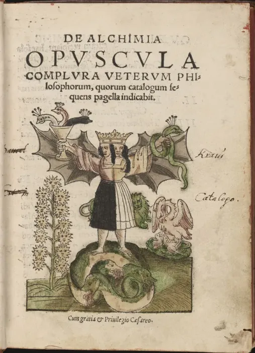 Framed Print : De Alchimia opvscvla complvra vetervm philosophorum, 1550. Artist: Jacob, Cyriacus (active 1543-1550) Framed Print : De Alchimia opvscvla complvra vetervm philosophorum, 1550. Artist: Jacob, Cyriacus (active 1543-1550)