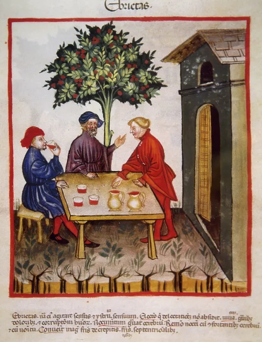 Framed Print : Alcoholism, 14th century. Creator: Unknown