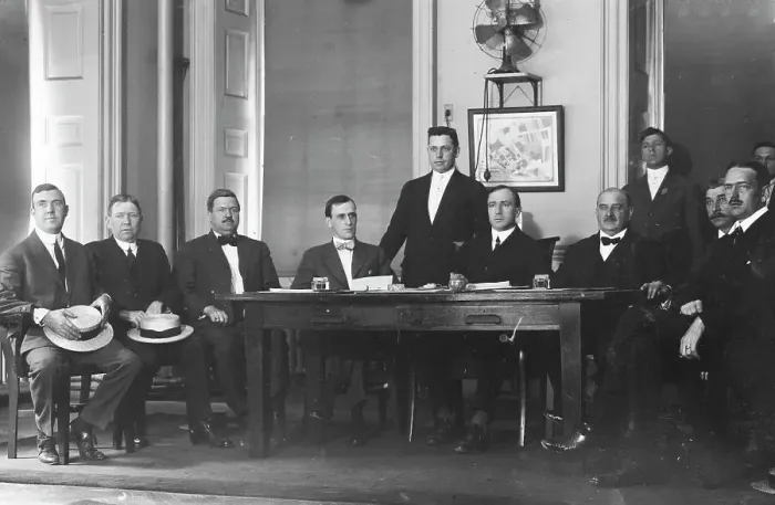 Framed Print : Aldermanic graft committee, between c1910 and c1915. Creator: Bain News Service Framed Print : Aldermanic graft committee, between c1910 and c1915. Creator: Bain News Service