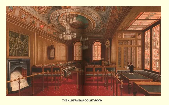 Framed Print : The Aldermens Court Room, 1886 Framed Print : The Aldermens Court Room, 1886