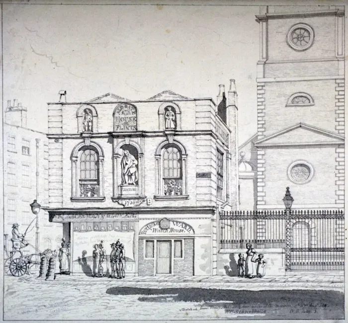 Framed Print : Aldgate House, Aldgate High Street, London, 1815. Artist: Robert Blemmell Schnebbelie Framed Print : Aldgate House, Aldgate High Street, London, 1815. Artist: Robert Blemmell Schnebbelie