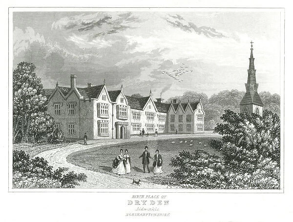 Aldwinkle, Northamptonshire, birthplace of John Dryden. (1631-1700), c1846