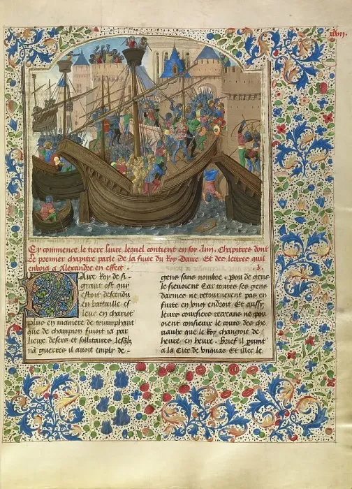 Framed Print : Alexander Attacks the City of Tyre; Livre des fais d'Alexandre le grant, about 1470-1475. Creator: Master of the Jardin de vertueuse consolation Framed Print : Alexander Attacks the City of Tyre; Livre des fais d'Alexandre le grant, about 1470-1475. Creator: Master of the Jardin de vertueuse consolation
