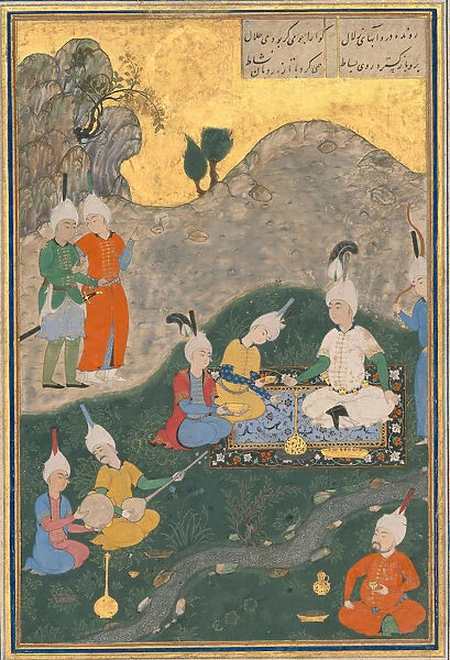 Alexander at a Banquet, Folio from a Khamsa (Quintet) of Nizami, dated A.H. 931 / A.D