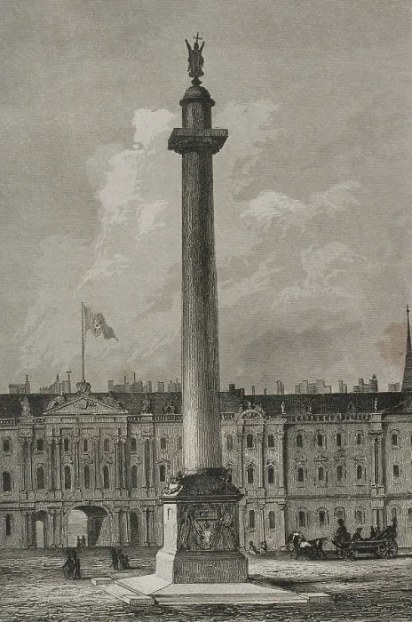 Framed Print : The Alexander Column, Saint Petersburg, Russia, 1839. Creator: Augustin Francois Lemaitre Framed Print : The Alexander Column, Saint Petersburg, Russia, 1839. Creator: Augustin Francois Lemaitre