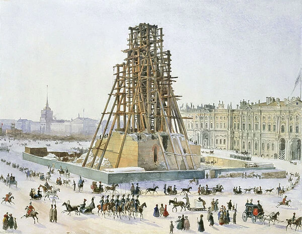 The Alexander Column in scaffolds, 1833