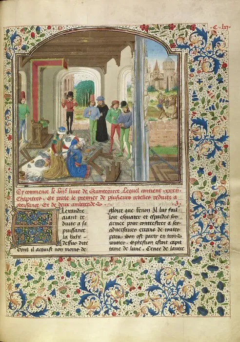 Framed Print : Alexander Fights with a Lion and Kills Clitus; Livre des fais d'Alexandre le grant, about 1470-1475. Creator: Master of the Jardin de vertueuse consolation Framed Print : Alexander Fights with a Lion and Kills Clitus; Livre des fais d'Alexandre le grant, about 1470-1475. Creator: Master of the Jardin de vertueuse consolation