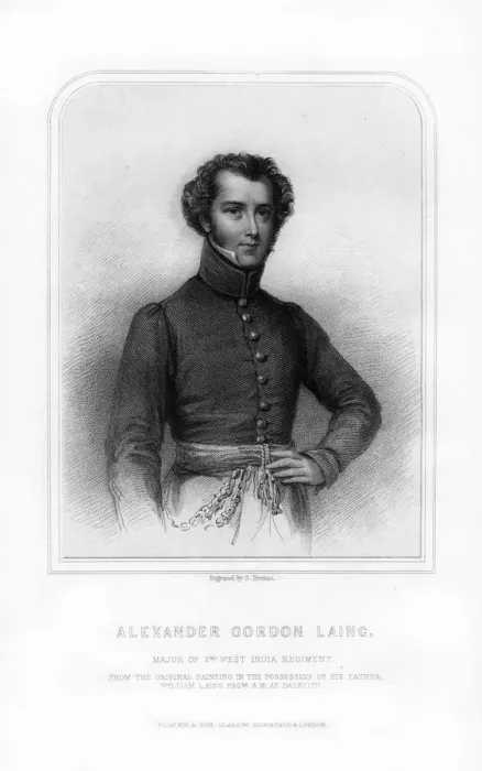 Framed Print : Alexander Gordon Laing, Scottish explorer, (1870). Artist:s Freeman Framed Print : Alexander Gordon Laing, Scottish explorer, (1870). Artist:s Freeman