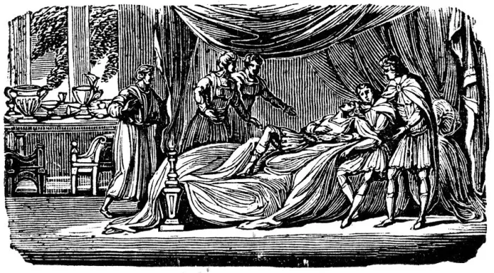 Framed Print : Alexander the Great (356-323 BC) on his deathbed, 1830 Framed Print : Alexander the Great (356-323 BC) on his deathbed, 1830