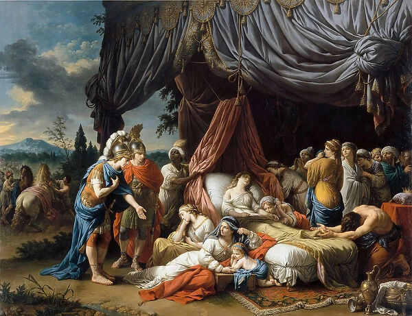 Alexander the Great and Hephaestion at the Deathbed of the wife of Darius III. Artist: Lagrenee, Louis-Jean-Francois (1725-1805)