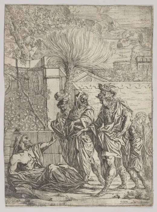 Framed Print : Alexander the Great meeting Diogenes, ca. 1580-1640. Creator: Anon Framed Print : Alexander the Great meeting Diogenes, ca. 1580-1640. Creator: Anon