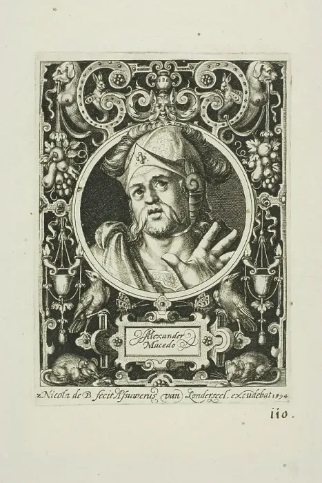 Framed Print : Alexander the Great, plate two from The Nine Worthies, 1594. Creator: Nicolaes de Bruyn Framed Print : Alexander the Great, plate two from The Nine Worthies, 1594. Creator: Nicolaes de Bruyn