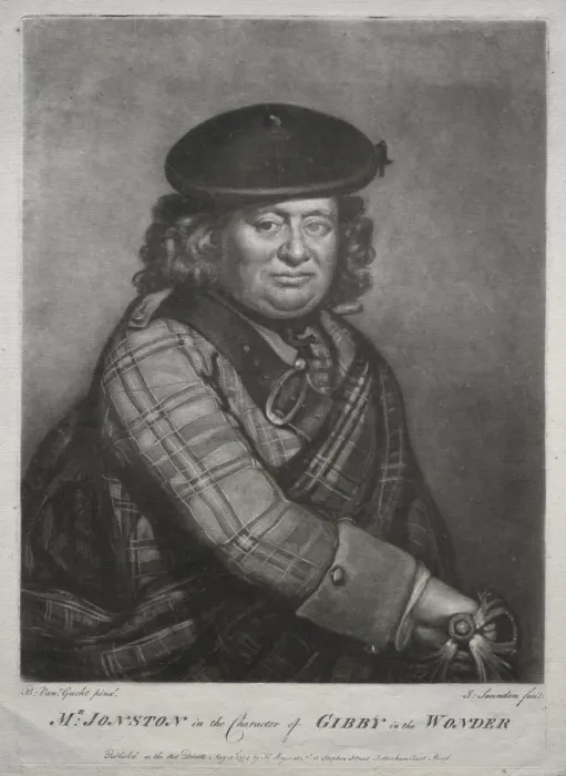 Framed Print : Alexander Jonston in the character of Gibby in The Wonder, 1774. Creator Framed Print : Alexander Jonston in the character of Gibby in The Wonder, 1774. Creator