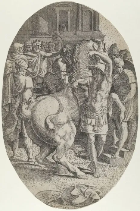 Framed Print : Alexander Mastering Bucephalus, ca. 1540-45. Creator: Leon Davent Framed Print : Alexander Mastering Bucephalus, ca. 1540-45. Creator: Leon Davent