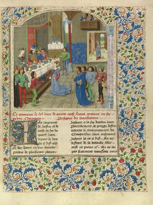 Framed Print : Alexander and the Niece of Artaxerxes III, about 1470-1475. Creator: Master of the Jardin de vertueuse consolation Framed Print : Alexander and the Niece of Artaxerxes III, about 1470-1475. Creator: Master of the Jardin de vertueuse consolation