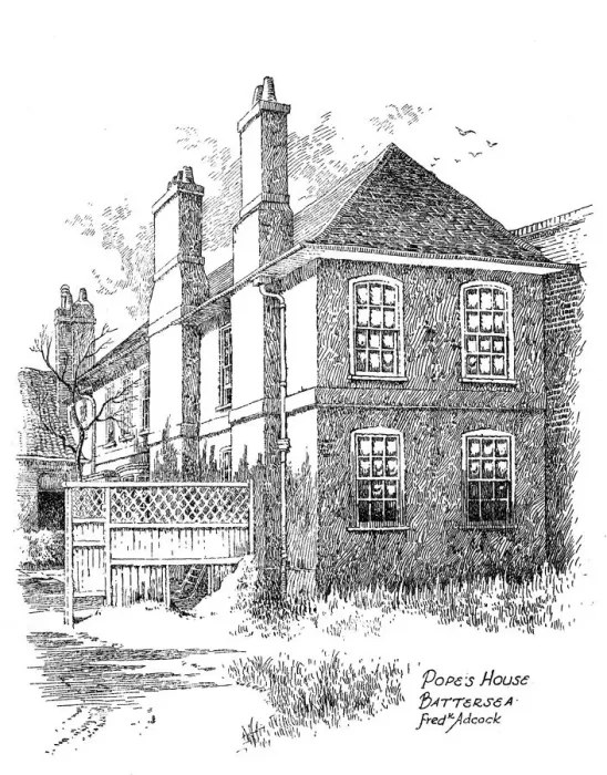 Framed Print : Alexander Popes house, Battersea, London, 1912. Artist: Frederick Adcock Framed Print : Alexander Popes house, Battersea, London, 1912. Artist: Frederick Adcock