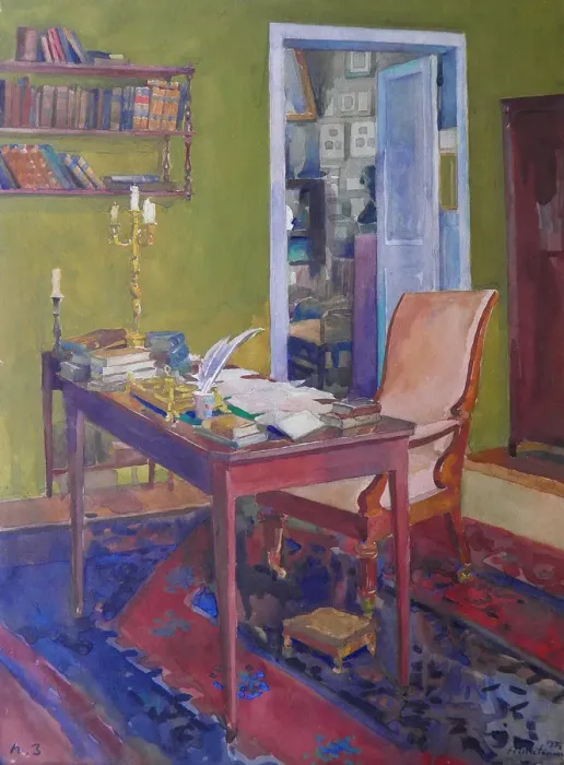 Framed Print : Alexander Pushkins study at the Mikhaylovskoye estate, 1950 Framed Print : Alexander Pushkins study at the Mikhaylovskoye estate, 1950