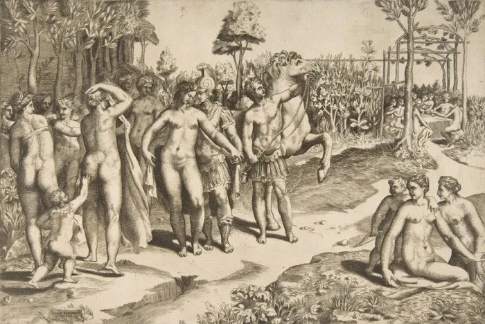 Framed Print : Alexander and Roxana, 1531-76. Creator: Giulio Bonasone Framed Print : Alexander and Roxana, 1531-76. Creator: Giulio Bonasone