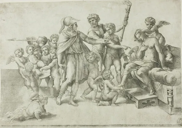 Framed Print : Alexander and Roxana, 16th century. Creator: Giovanni Jacopo Caraglio Framed Print : Alexander and Roxana, 16th century. Creator: Giovanni Jacopo Caraglio