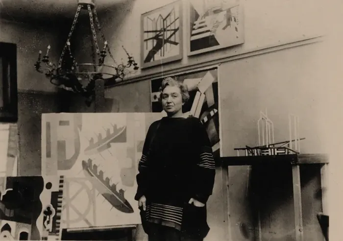 Framed Print : Alexandra Exter in her Paris studio. Creator: Anonymous Framed Print : Alexandra Exter in her Paris studio. Creator: Anonymous