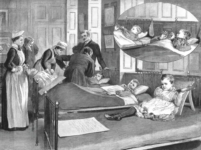 Framed Print : The Alexandra Hospital for Children with Hip Disease; The Schachnar Ward -- The Morning Round, 18 Creator: Unknown Framed Print : The Alexandra Hospital for Children with Hip Disease; The Schachnar Ward -- The Morning Round, 18 Creator: Unknown