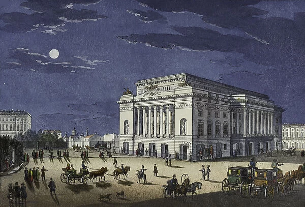 The Alexandrinsky Theatre in Saint Petersburg, First half of the 19th cent Artist: Beggrov, Karl Petrovich (1799-1875)
