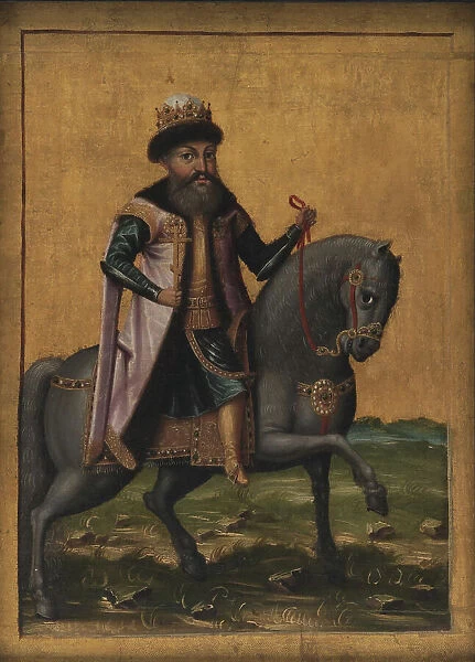 Alexei Mikhailovich (1645-76), Russian tsar; Russian image, equestrian figure, 1650-1700. Creator: Unknown