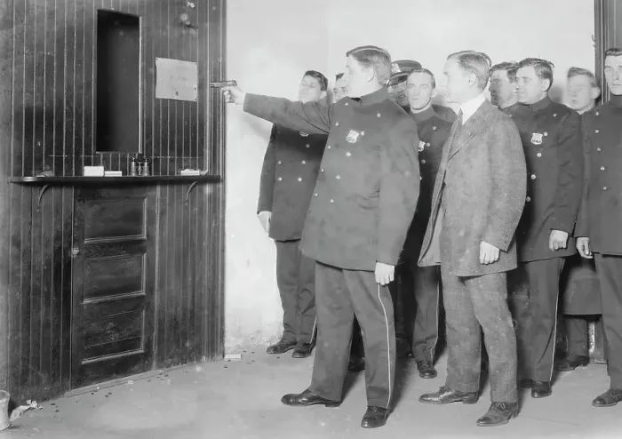 Framed Print : Alf. Plane -- teaching police to shoot, between c1910 and c1915. Creator: Bain News Service Framed Print : Alf. Plane -- teaching police to shoot, between c1910 and c1915. Creator: Bain News Service