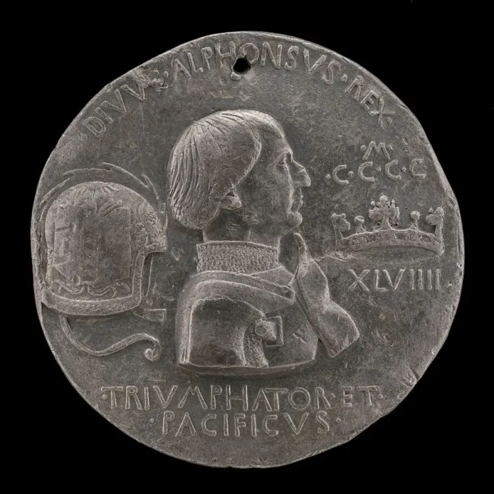 Framed Print : Alfonso V of Aragon, 1394-1458, King of Naples and Sicily 1443 [obverse], 1449