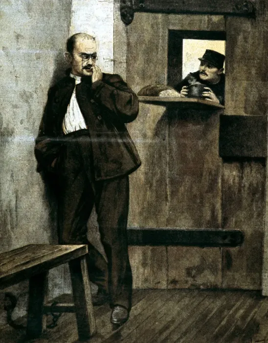 Framed Print : Alfred Dreyfus in prison, 1895 Framed Print : Alfred Dreyfus in prison, 1895