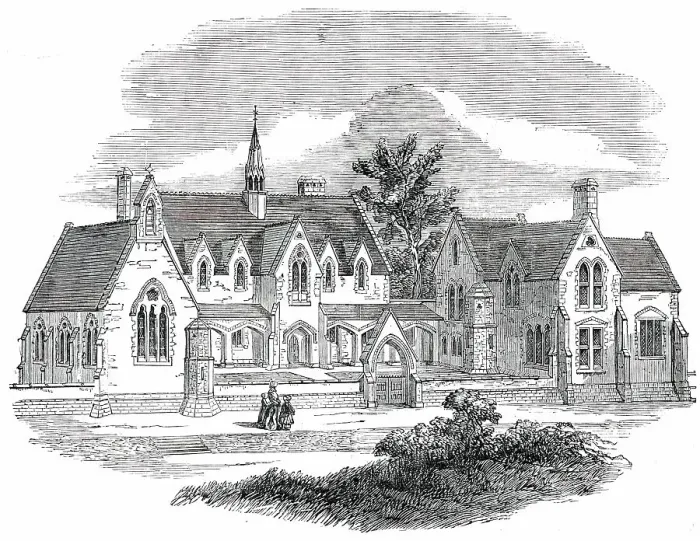 Framed Print : The Alfred Free Grammar-School, Wantage, Berks. 1850. Creator: Unknown Framed Print : The Alfred Free Grammar-School, Wantage, Berks. 1850. Creator: Unknown