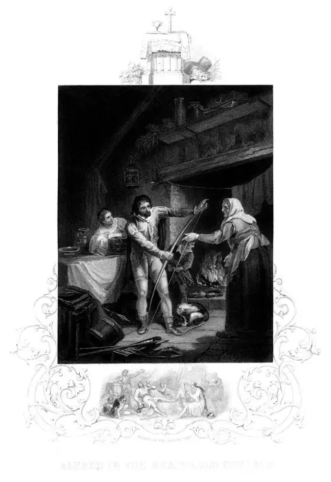 Framed Print : Alfred the Great in the Neatherds Cottage, 9th century AD, (1880). Artist: J Rogers Framed Print : Alfred the Great in the Neatherds Cottage, 9th century AD, (1880). Artist: J Rogers
