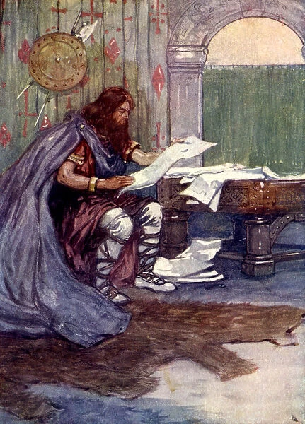 Alfred found much pleasure in reading, 9th century, (1905). Artist: As Forrest