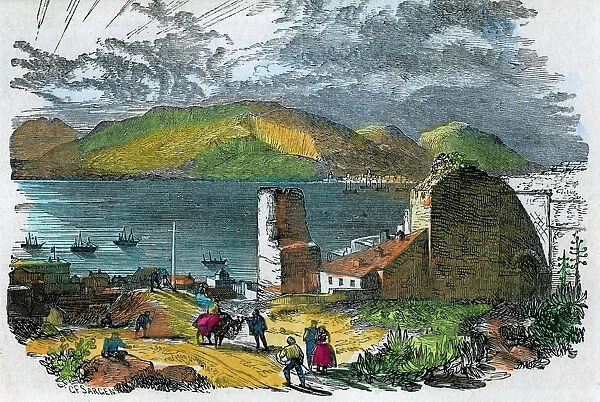 Algeciras, Spain, and Bay of Gibraltar from the old Moorish Castle, Gibraltar, c1880. Artist: GF Sargent