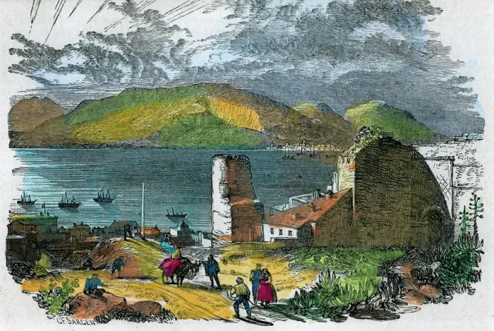 Framed Print : Algeciras, Spain, and Bay of Gibraltar from the old Moorish Castle, Gibraltar, c1880. Artist: GF Sargent Framed Print : Algeciras, Spain, and Bay of Gibraltar from the old Moorish Castle, Gibraltar, c1880. Artist: GF Sargent