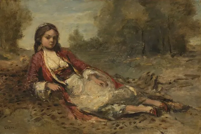 Framed Print : Algerian, 1871-1873. Creator: Jean-Baptiste-Camille Corot Framed Print : Algerian, 1871-1873. Creator: Jean-Baptiste-Camille Corot