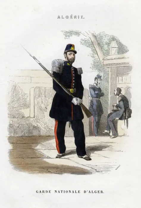 Framed Print : Algerian National Guard; French Army in Algeria. Artist: Dumont Framed Print : Algerian National Guard; French Army in Algeria. Artist: Dumont