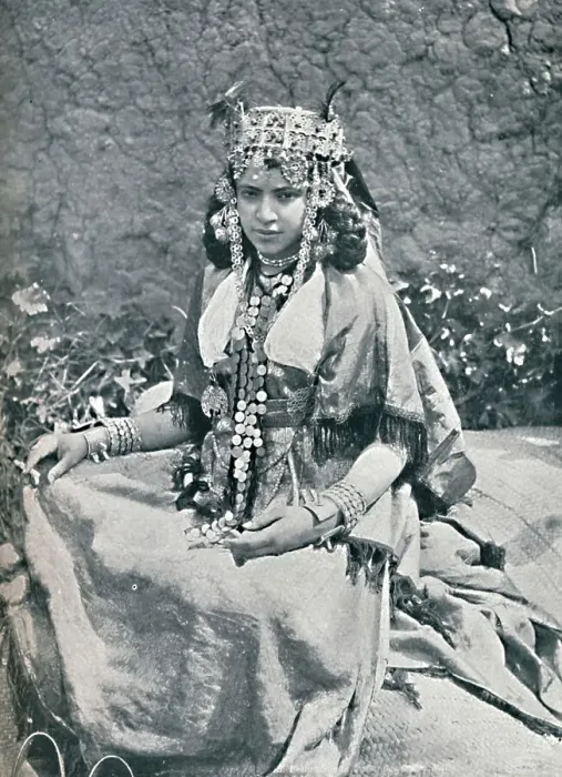 Framed Print : An Algerian woman in gala costume, 1912. Artist: Neurdein freres Framed Print : An Algerian woman in gala costume, 1912. Artist: Neurdein freres