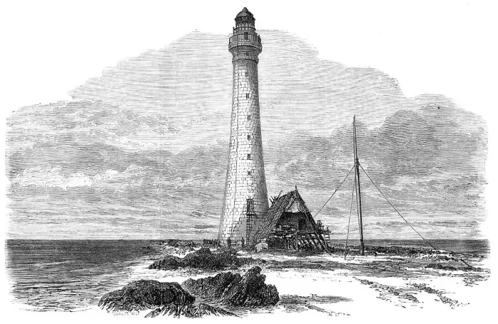 Framed Print : The Alguada Reef Lighthouse, Cape Negrais, on the coast of Pegu, 1865. Creator: Unknown Framed Print : The Alguada Reef Lighthouse, Cape Negrais, on the coast of Pegu, 1865. Creator: Unknown