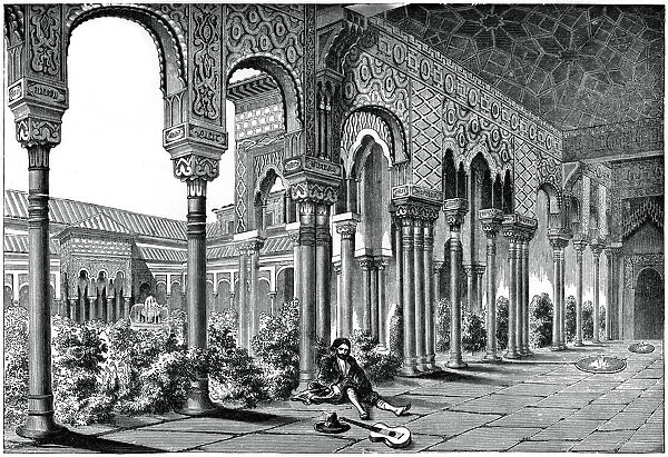 The Alhambra Palace, Granada, Spain, (1870)